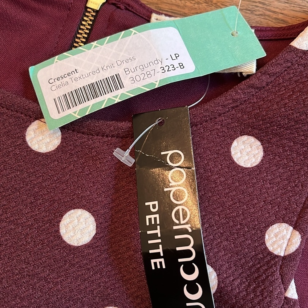 Crescent Cielia Textured Knit Dress Stitch Fix NWT Burgundy Size L - Picture 7 of 13